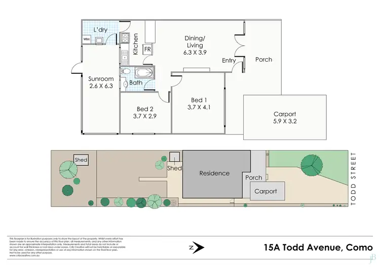 Floorplan of Homely semi-detached listing, 15A Todd Avenue, Como WA 6152
