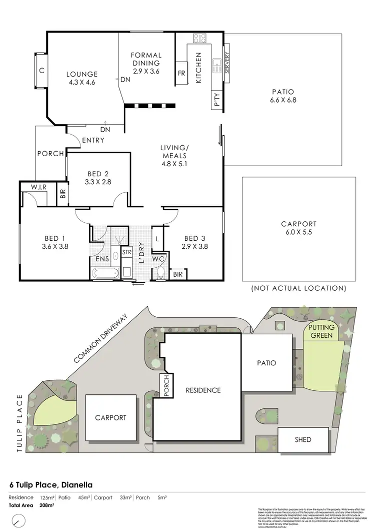 Floorplan of Homely house listing, 6 Tulip Place, Dianella WA 6059