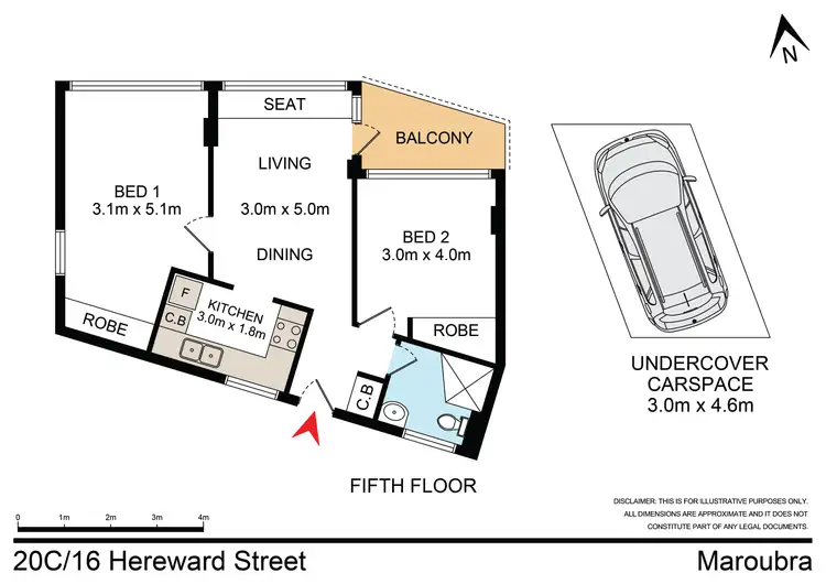 Floorplan of Homely unit listing, 20C/16-20 Hereward Street, Maroubra NSW 2035