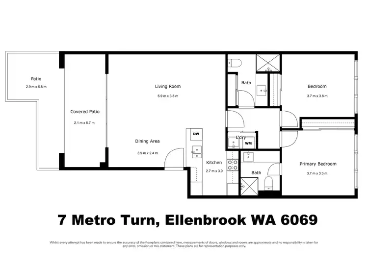 Floorplan of Homely apartment listing, 7/32 Metro Turn, Ellenbrook WA 6069
