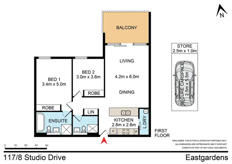 Floorplan of Homely unit listing, 117/8 Studio Drive, Eastgardens NSW 2036