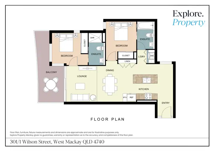 Floorplan of Homely apartment listing, 301/1 Wilson Street, West Mackay QLD 4740