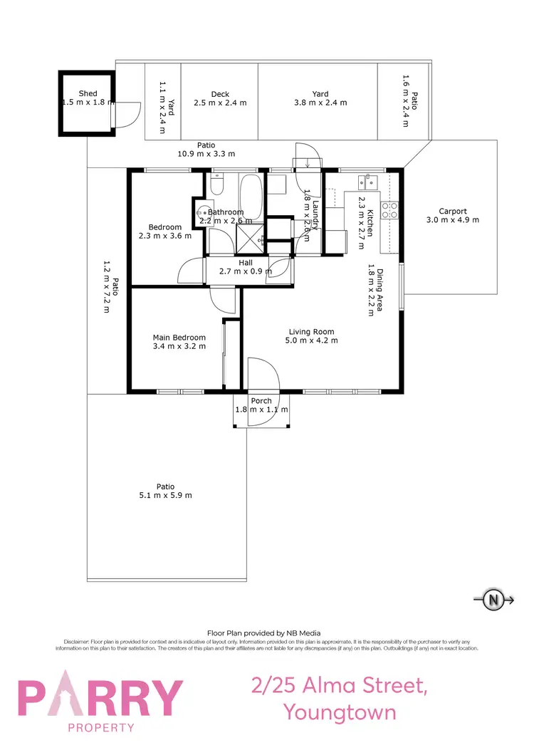Floorplan of Homely unit listing, 2/25 Alma Street, Youngtown TAS 7249