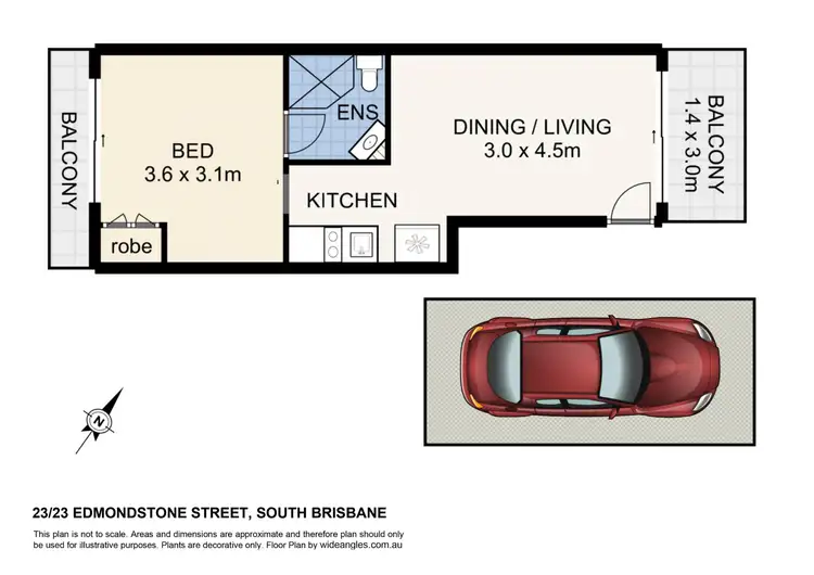 Floorplan of Homely apartment listing, 23/23 Edmondstone Street, South Brisbane QLD 4101