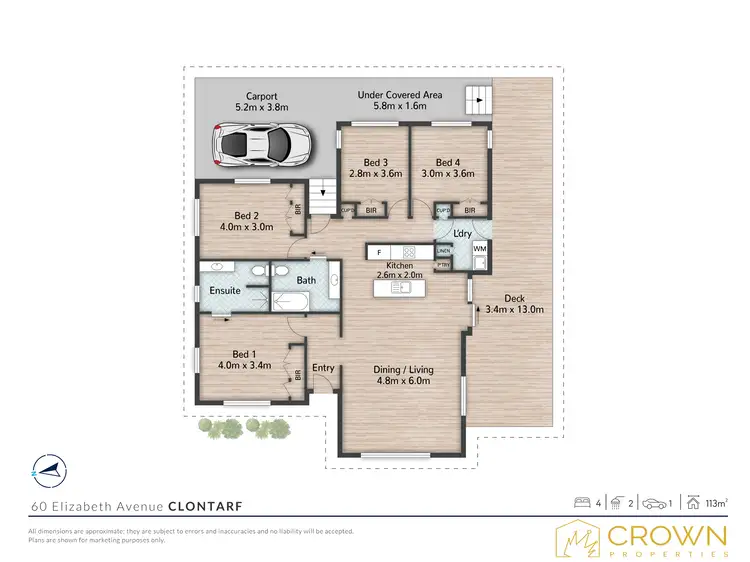 Floorplan of Homely house listing, 60 Elizabeth Avenue, Clontarf QLD 4019