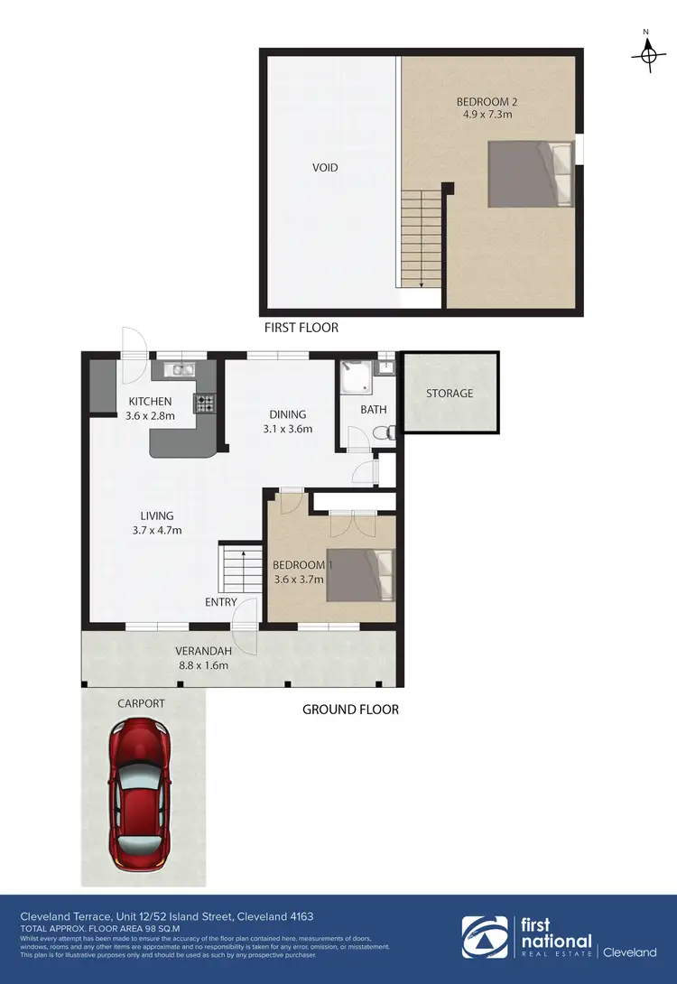 Floorplan of Homely townhouse listing, 12/52-56 Island Street, Cleveland QLD 4163