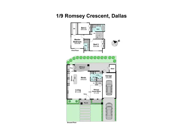 Floorplan of Homely house listing, 1/9 Romsey Crescent, Dallas VIC 3047