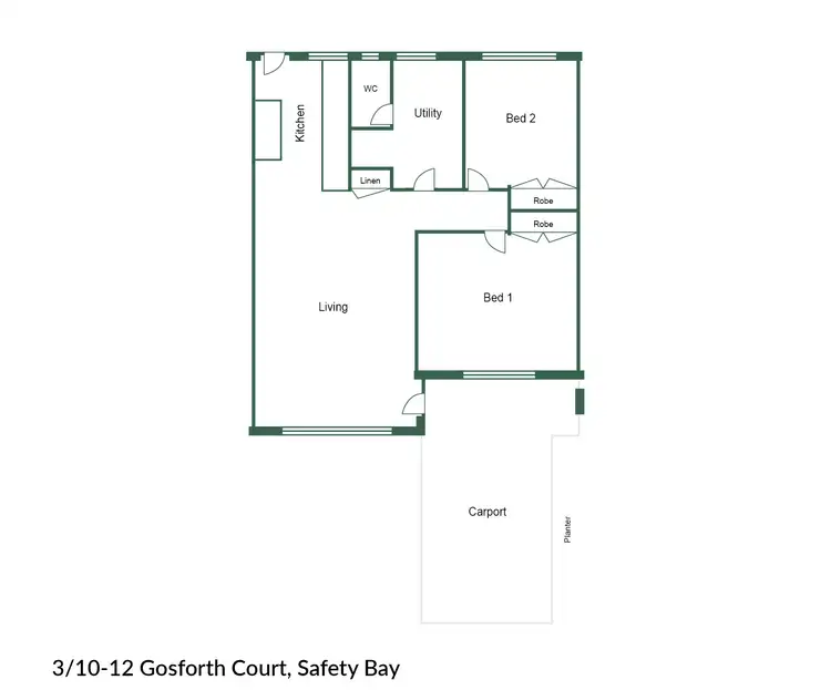 Floorplan of Homely unit listing, 3/10-12 Gosforth Court, Safety Bay WA 6169