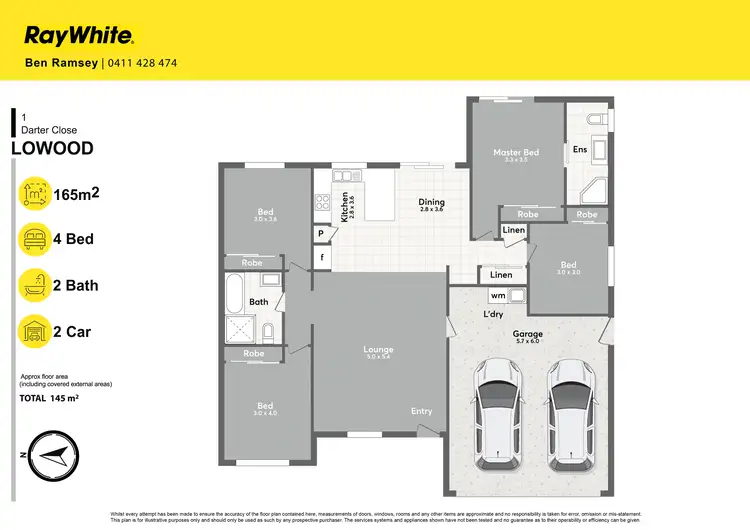 Floorplan of Homely semi-detached listing, 1 Darter Close, Lowood QLD 4311