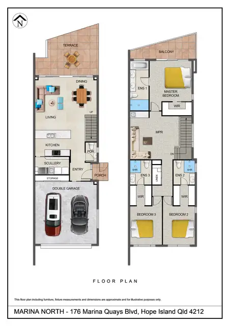 Floorplan of Homely townhouse listing, 16/176 Marina Quays Boulevard, Hope Island QLD 4212