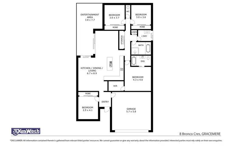 Floorplan of Homely house listing, 8 BRONCO CRESCENT, Gracemere QLD 4702