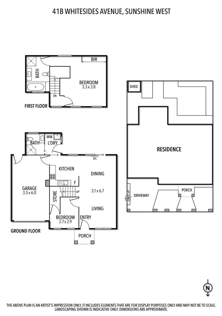 Floorplan of Homely townhouse listing, 41B Whitesides Avenue, Sunshine West VIC 3020