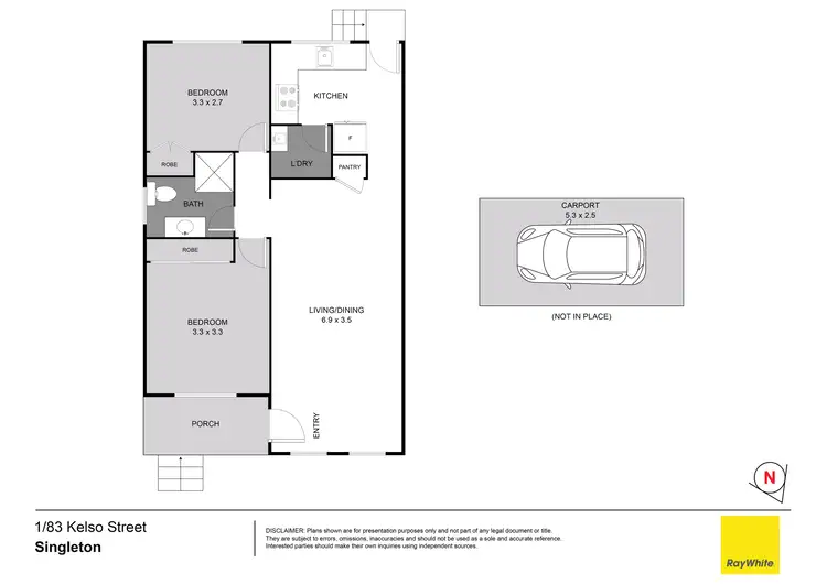 Floorplan of Homely unit listing, 1/83 Kelso Street, Singleton NSW 2330