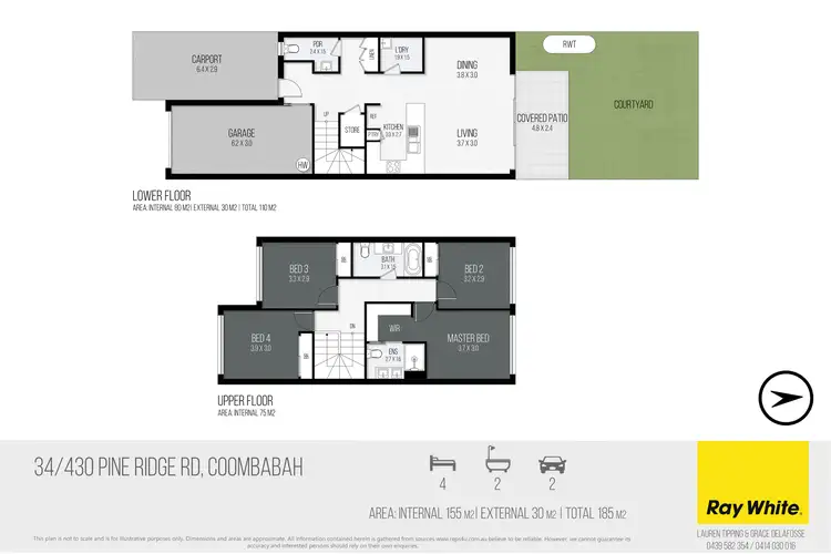 Floorplan of Homely townhouse listing, 34/432 Pine Ridge Road, Coombabah QLD 4216