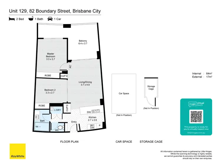 Floorplan of Homely apartment listing, 129/82 Boundary Street, Brisbane City QLD 4000
