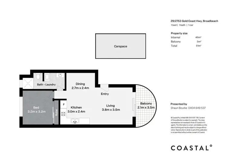 Floorplan of Homely apartment listing, 29/2753 Gold Coast Highway, Broadbeach QLD 4218