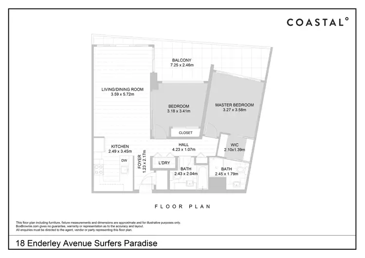 Floorplan of Homely apartment listing, 805/18 Enderley Avenue, Surfers Paradise QLD 4217