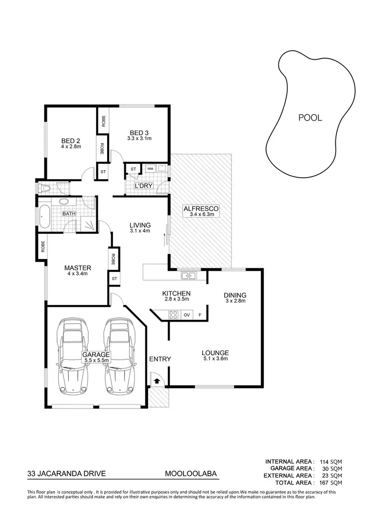 Floorplan of Homely house listing, 33 Jacaranda Drive, Mooloolaba QLD 4557