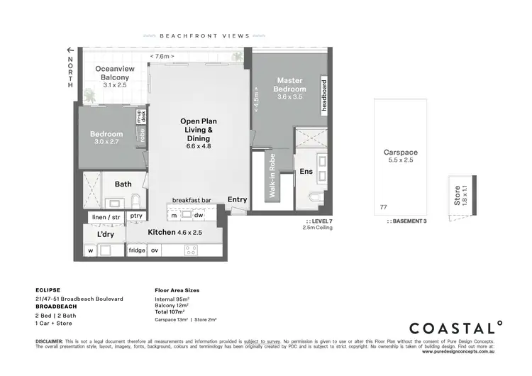 Floorplan of Homely apartment listing, 21/47-51 Broadbeach Boulevard, Broadbeach QLD 4218