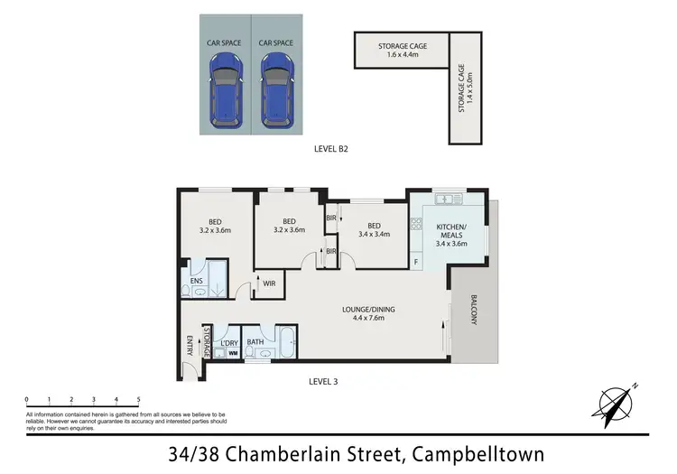 Floorplan of Homely apartment listing, 301/38-42 Chamberlain St, Campbelltown NSW 2560