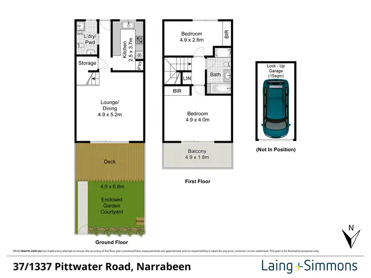 Floorplan of Homely townhouse listing, 37/1337 Pittwater Road, Narrabeen NSW 2101