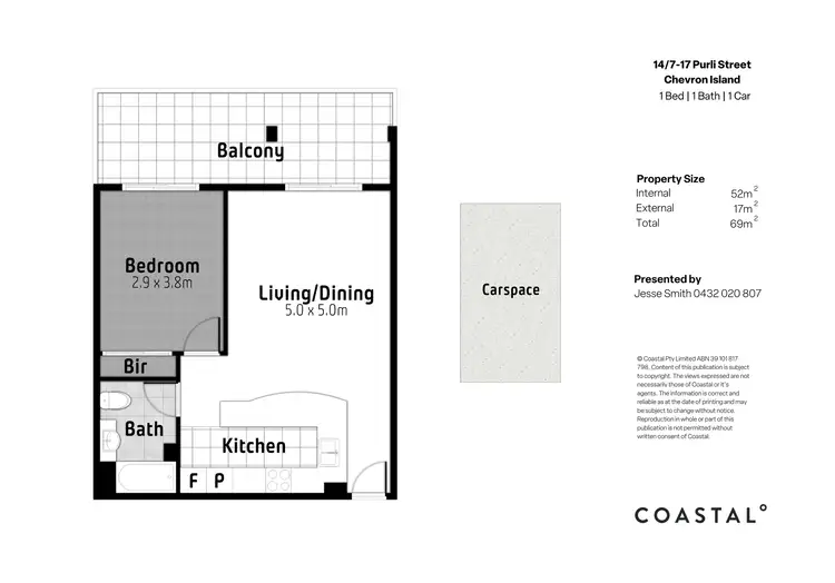 Floorplan of Homely apartment listing, 14/7-17 Purli Street, Chevron Island QLD 4217