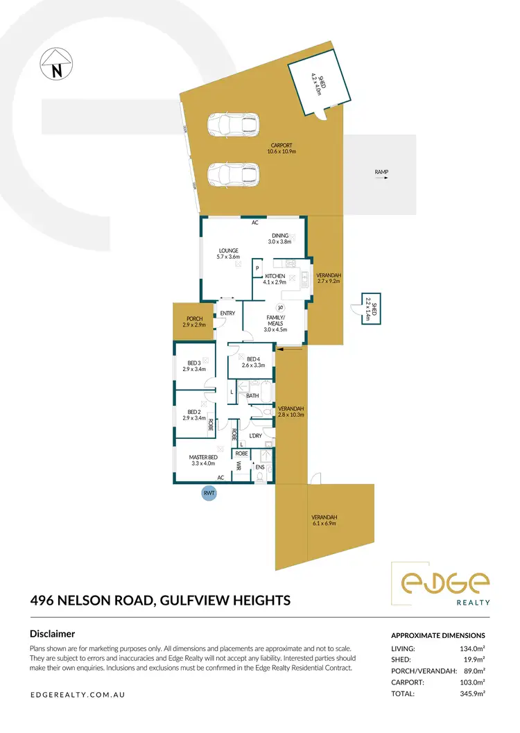 Floorplan of Homely house listing, 496 Nelson Road, Gulfview Heights SA 5096