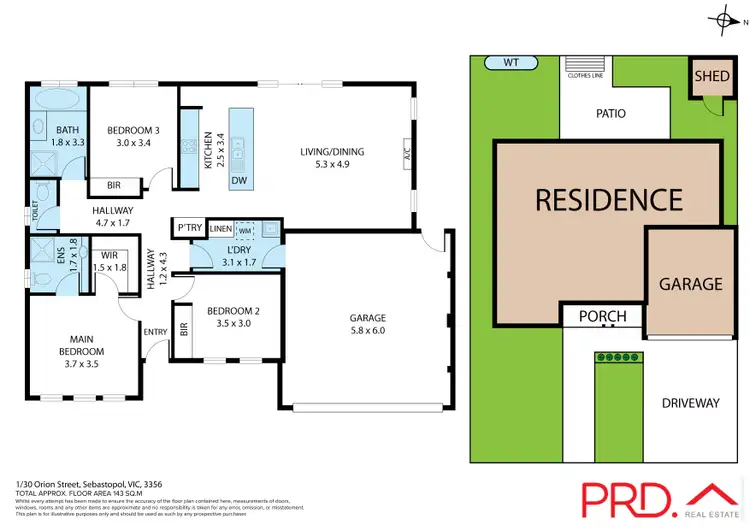 Floorplan of Homely townhouse listing, 1/30 Orion Street, Sebastopol VIC 3356