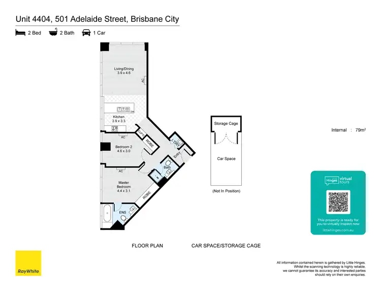 Floorplan of Homely apartment listing, 4404/501 Adelaide Street, Brisbane City QLD 4000