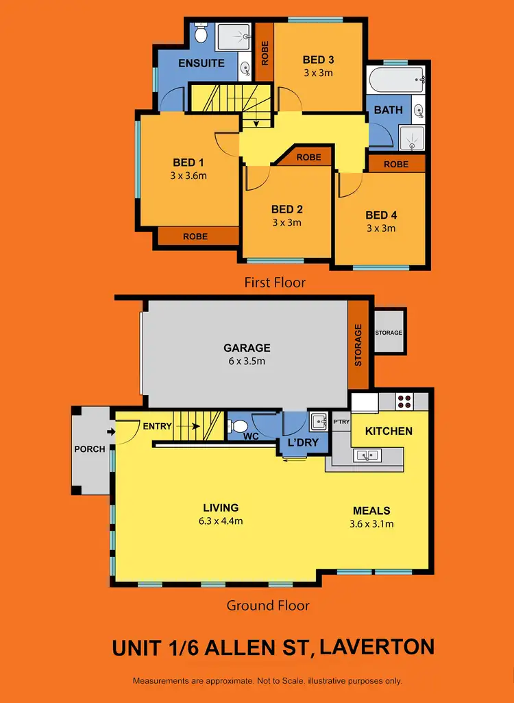 Floorplan of Homely townhouse listing, 1/6 Allen Street, Laverton VIC 3028