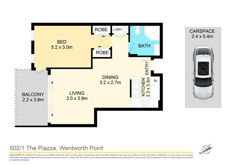 Floorplan of Homely apartment listing, 502/1 The Piazza, Wentworth Point NSW 2127