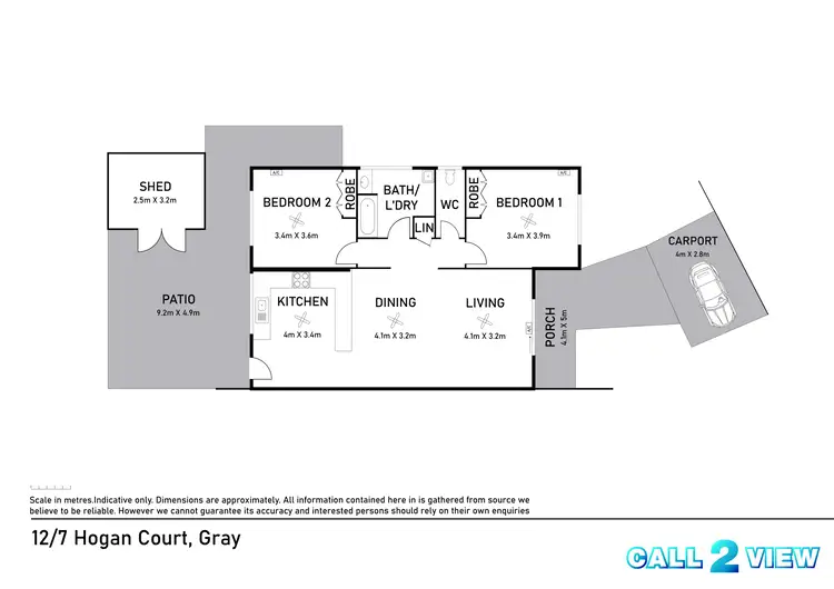 Floorplan of Homely unit listing, 12/7 Hogan Court, Gray NT 830