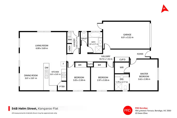 Floorplan of Homely house listing, 54B Helm Street, Kangaroo Flat VIC 3555
