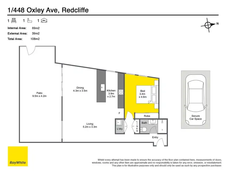 Floorplan of Homely apartment listing, 1/448 Oxley Avenue, Redcliffe QLD 4020