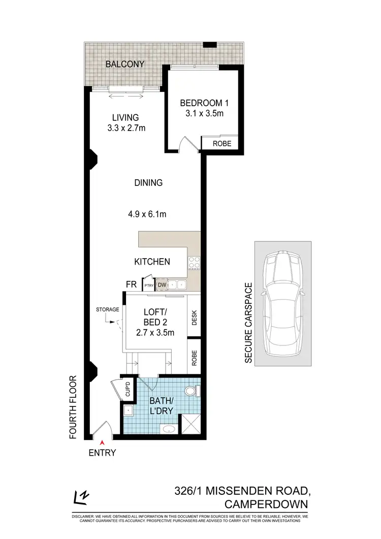 Floorplan of Homely apartment listing, 326/1 Missenden Road, Camperdown NSW 2050