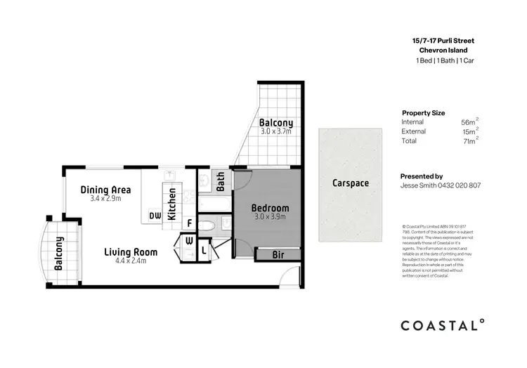 Floorplan of Homely apartment listing, 15/7-17 Purli Street, Chevron Island QLD 4217