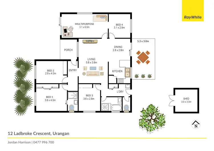 Floorplan of Homely house listing, 12 Ladbroke Crescent, Urangan QLD 4655