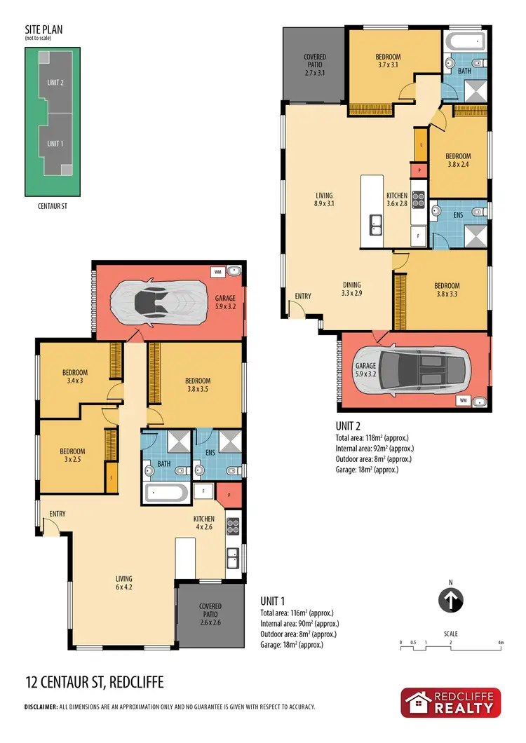 Floorplan of Homely semi-detached listing, 2/12 Centaur Street, Redcliffe QLD 4020