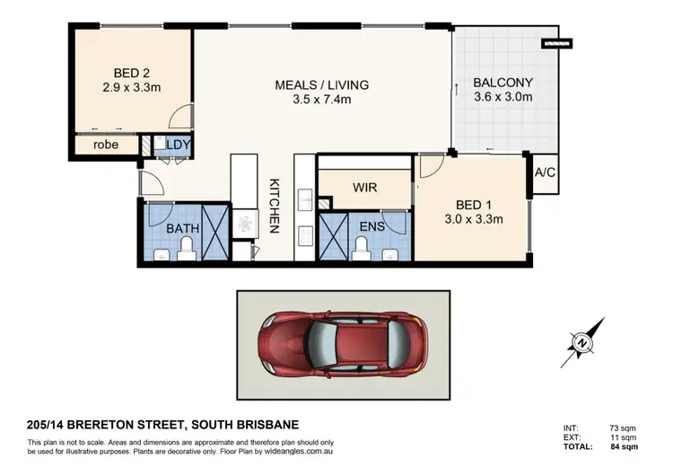 Floorplan of Homely unit listing, 205/14 Brereton Street, South Brisbane QLD 4101