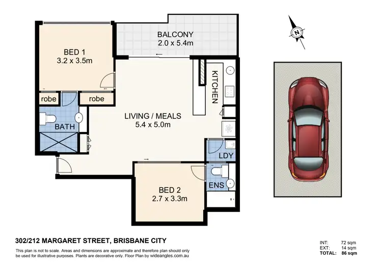 Floorplan of Homely apartment listing, 302/212 Margaret Street, Brisbane City QLD 4000