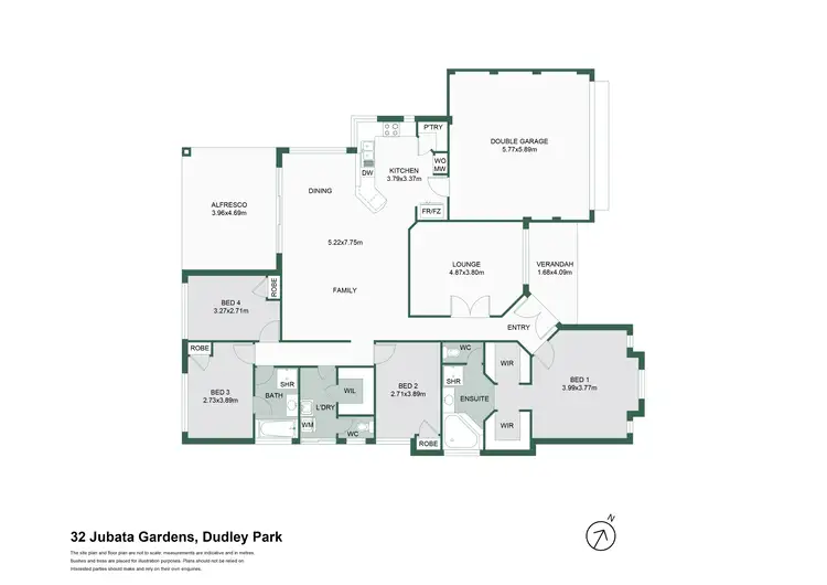 Floorplan of Homely house listing, 32 Jubata Gardens, Dudley Park WA 6210