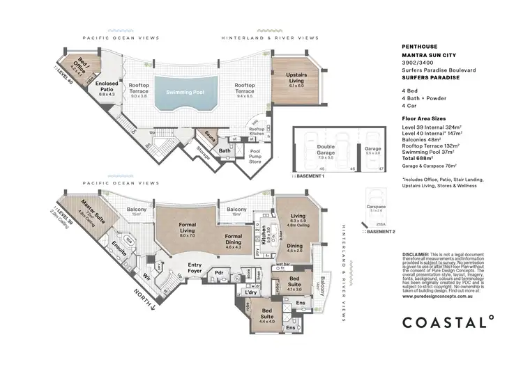 Floorplan of Homely apartment listing, PENTHOUSE 3902/3400-3420 Surfers Paradise Boulevard, Surfers Paradise QLD 4217