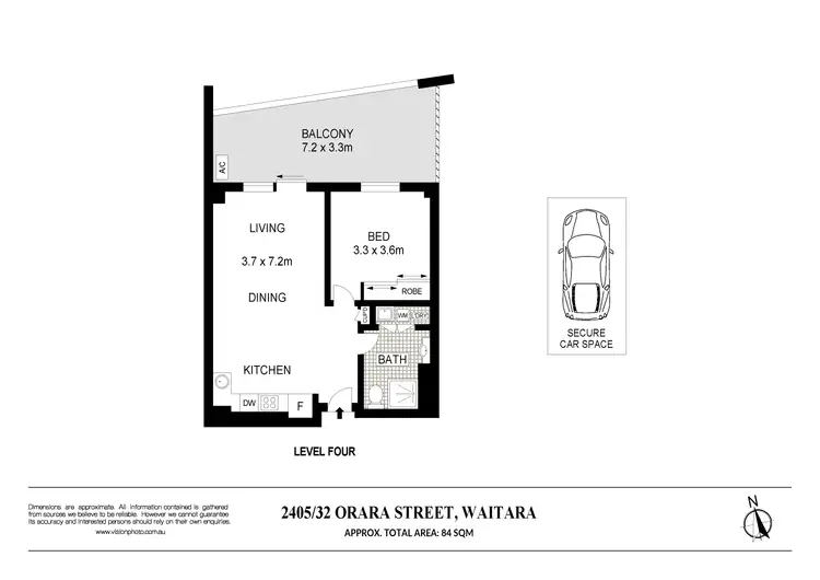 Floorplan of Homely apartment listing, 2405/32-36 Orara Street, Waitara NSW 2077