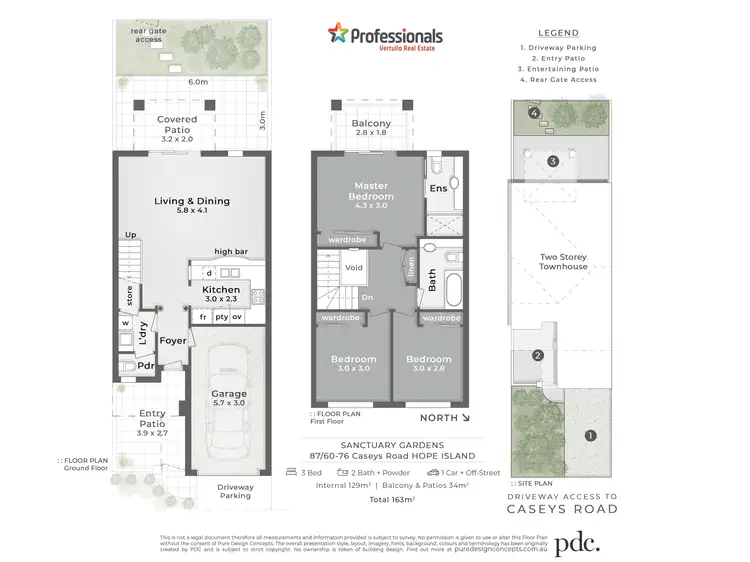 Floorplan of Homely townhouse listing, 87/60-76 Caseys Road, Hope Island QLD 4212