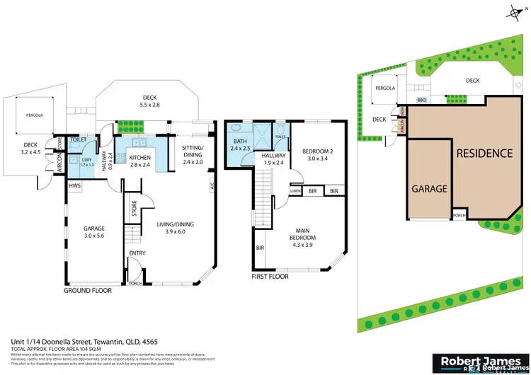 Floorplan of Homely townhouse listing, 1/14 Doonella Street, Tewantin QLD 4565