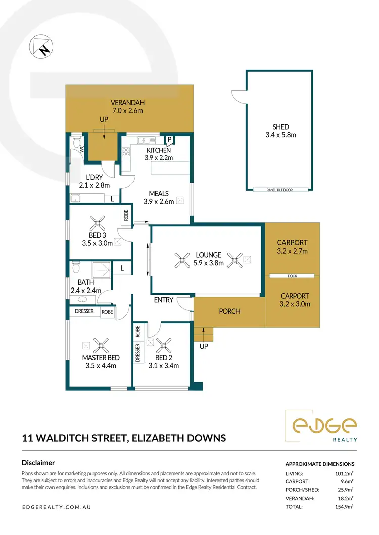 Floorplan of Homely house listing, 11 Walditch Street, Elizabeth Downs SA 5113