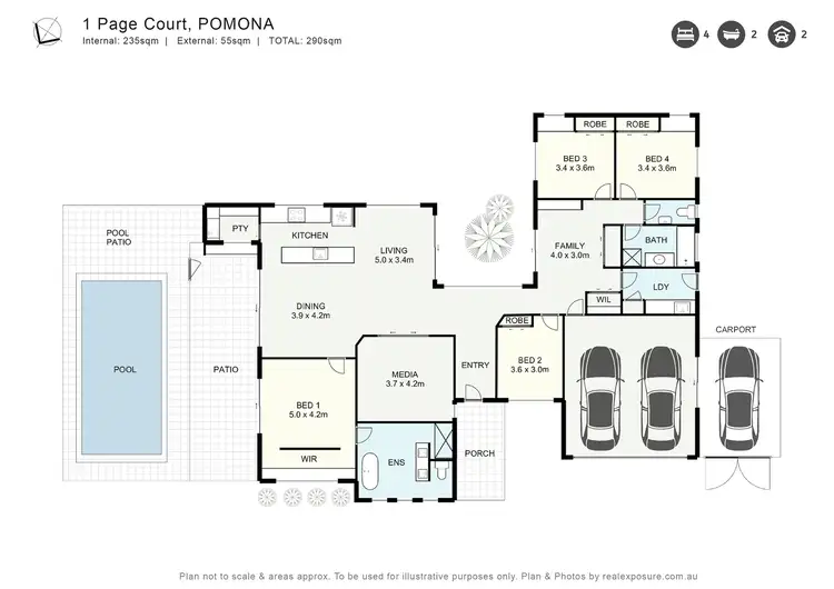 Floorplan of Homely house listing, 1 Page Court, Pomona QLD 4568