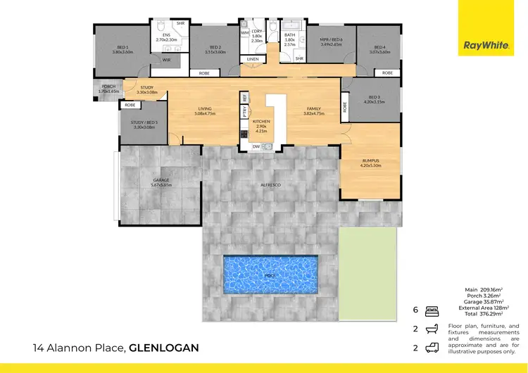 Floorplan of Homely house listing, 14 Alannon Place, Glenlogan QLD 4280