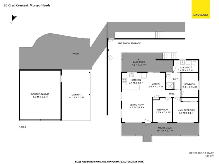 Floorplan of Homely house listing, 20 Crest Crescent, Moruya Heads NSW 2537