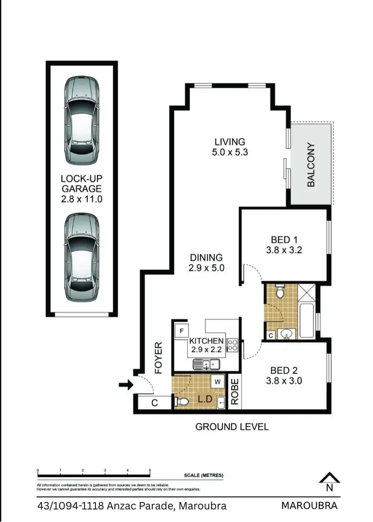 Floorplan of Homely apartment listing, 43/1094-1118 Anzac Parade, Maroubra NSW 2035